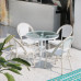 Outdoor Table Chairs Umbrella Patio Balcony Cafe Milk Tea Shop White Rattan Chairs Outdoor Table Chairs Umbrella Patio Balcony Cafe Milk Tea Shop White Rattan Chairs