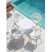 Outdoor Table Chairs Umbrella Patio Balcony Cafe Milk Tea Shop White Rattan Chairs Outdoor Table Chairs Umbrella Patio Balcony Cafe Milk Tea Shop White Rattan Chairs