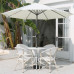 Outdoor Table Chairs Umbrella Patio Balcony Cafe Milk Tea Shop White Rattan Chairs Outdoor Table Chairs Umbrella Patio Balcony Cafe Milk Tea Shop White Rattan Chairs