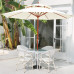 Outdoor Table Chairs Umbrella Patio Balcony Cafe Milk Tea Shop White Rattan Chairs Outdoor Table Chairs Umbrella Patio Balcony Cafe Milk Tea Shop White Rattan Chairs