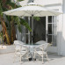 Outdoor Table Chairs Umbrella Patio Balcony Cafe Milk Tea Shop White Rattan Chairs Outdoor Table Chairs Umbrella Patio Balcony Cafe Milk Tea Shop White Rattan Chairs
