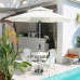 Outdoor Table Chairs Umbrella Patio Balcony Cafe Milk Tea Shop White Rattan Chairs Outdoor Table Chairs Umbrella Patio Balcony Cafe Milk Tea Shop White Rattan Chairs