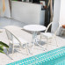 Outdoor Table Chairs Umbrella Patio Balcony Cafe Milk Tea Shop White Rattan Chairs Outdoor Table Chairs Umbrella Patio Balcony Cafe Milk Tea Shop White Rattan Chairs