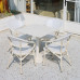 Outdoor Table Chairs Umbrella Patio Balcony Cafe Milk Tea Shop White Rattan Chairs Outdoor Table Chairs Umbrella Patio Balcony Cafe Milk Tea Shop White Rattan Chairs