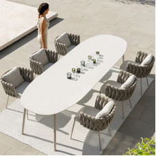 Nordic Outdoor Rattan Chair Coffee Cafe Waterproof Solid Wood Table Chairs