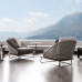 Outdoor leisure single rattan sofa villa balcony terrace homestay sample room rattan chair table chair 3 piece set furniture