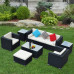 Outdoor Wicker Rattan Sofa Combination for Sun and Waterproof Protection Outdoor Wicker Rattan Sofa Combination for Sun and Waterproof Protection