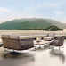 Scandinavian Outdoor Rattan Sofa Waterproof Sunscreen Villa Garden Creative Designer Wooden Tea Table Combination Outdoor Rattan Chairs