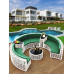 Outdoor Courtyard Rattan Sofa SemiCircular Sun Protection Furniture Outdoor Courtyard Rattan Sofa SemiCircular Sun Protection Furniture