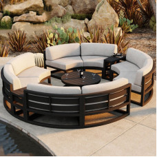 Outdoor Garden Villa Arc Sofa Set Aluminum Alloy Waterproof Sun Protection Outdoor Garden Villa Arc Sofa Set Aluminum Alloy Waterproof Sun Protection