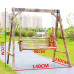 Adult Wooden Garden Swing Chair Outdoor Balcony Carbonized Wood Hanging Chair Adult Wooden Garden Swing Chair Outdoor Balcony Carbonized Wood Hanging Chair