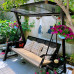Outdoor Patio Garden Swing Chair Rocking Chair Iron Lattice Hanging Basket