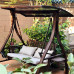 Outdoor Patio Garden Swing Chair Rocking Chair Iron Lattice Hanging Basket