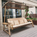 Outdoor Patio Garden Swing Chair Rocking Chair Iron Lattice Hanging Basket