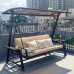 Outdoor Patio Garden Swing Chair Rocking Chair Iron Lattice Hanging Basket