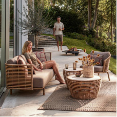 Metal Frame Outdoor Rattan Sofa Set