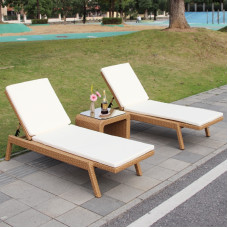 Outdoor Rattan Lounge Pool Lounger Garden Patio Balcony Outdoor Waterproof Sunscreen Beach Rattan Lounger