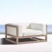Outdoor Scandinavian Relaxation Furniture Designer Patio WoodenSofa Aluminum Woodgrain Paint Sofa