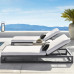 Outdoor Scandinavian Relaxation Furniture Designer Patio WoodenSofa Aluminum Woodgrain Paint Sofa
