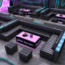 Customized KTVU Sofa Bar Lounge Home Packages Wall Corner Booth Illuminated Tea Tables