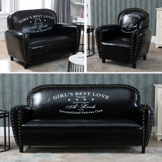 American Retro Bar Cafe Couches Single Three Person Leather Sofas Clothing Store Bedroom Industrial Style Cheap