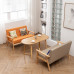 Minimalist Tea Shop Cafe Hotel Negotiations B and B Card Seats Solid Wood Double Sofa Table Chairs Minimalist Tea Shop Cafe Hotel Negotiations B and B Card Seats Solid Wood Double Sofa Table Chairs