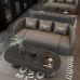 Nordic Luxury Leather Sofas VIP Reception Area Table Chair Set