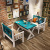 Mediterranean Solid Wood Tables And Chairs Combination For Dining Cafe And Bar