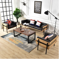American Retro Loft Iron And Wood Sofa Chair For Cafe Bars