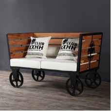 European Style Retro Iron Chair Sofa For Studio Cafe Bars