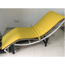 Cushion And Straps For Le Corbusier Lc4 Chaise Lounge Chair In Orange Yellow PU Leather