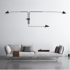 Serge Mouille Style Three Arm Wall Lamp