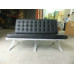 Black Barcelona Loveseat Two Seaters Sofa