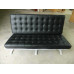 Black Barcelona Loveseat Two Seaters Sofa