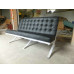 Black Barcelona Loveseat Two Seaters Sofa