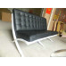 Black Barcelona Loveseat Two Seaters Sofa
