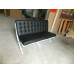 Black Barcelona Loveseat Two Seaters Sofa