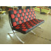 Red And Black Barcelona Checked Loveseat Two Seaters Sofa