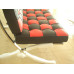 Red And Black Barcelona Checked Loveseat Two Seaters Sofa