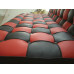 Red And Black Barcelona Checked Loveseat Two Seaters Sofa