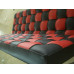 Red And Black Barcelona Checked Loveseat Two Seaters Sofa