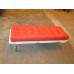 Red Barcelona Short Bench In Stainless Steel Frame Red Barcelona Short Bench In Stainless Steel Frame