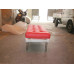 Red Barcelona Short Bench In Stainless Steel Frame Red Barcelona Short Bench In Stainless Steel Frame