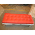 Red Barcelona Short Bench In Stainless Steel Frame Red Barcelona Short Bench In Stainless Steel Frame