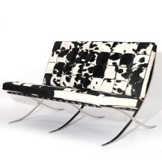Cowhide Barcelona Loveseat Cushions With No Piping Cowhide Barcelona Loveseat Cushions With No Piping