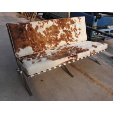Pony Skin Leather Barcelona Loveseat Cushions With No Piping Pony Skin Leather Barcelona Loveseat Cushions With No Piping