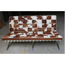 Pony Skin Leather Barcelona Loveseat Cushions Pony Skin Leather Barcelona Loveseat Cushions