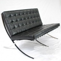 Barcelona Loveseat Cushions And Straps in Premium grade Full Grain Leather with gloss