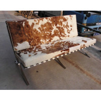 Pony Skin Leather Barcelona Sofa Cushions With No Piping
