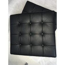 Black Barcelona Ottoman Cushion In Italian Leather
